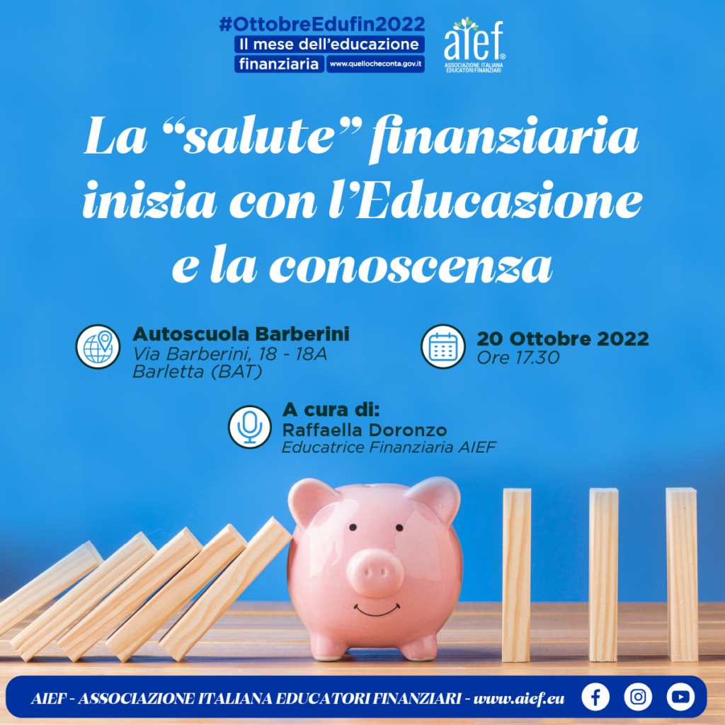 Corsi gratuiti di Educazione Finanziaria, con la partecipazione di AIEF in occasione Dell'Ottobre Finanziario